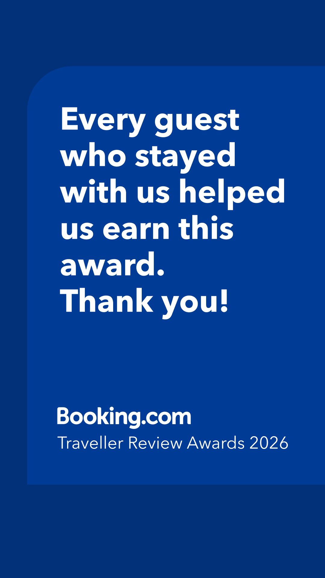 Thank You Guests - Traveller Review Awards 2026